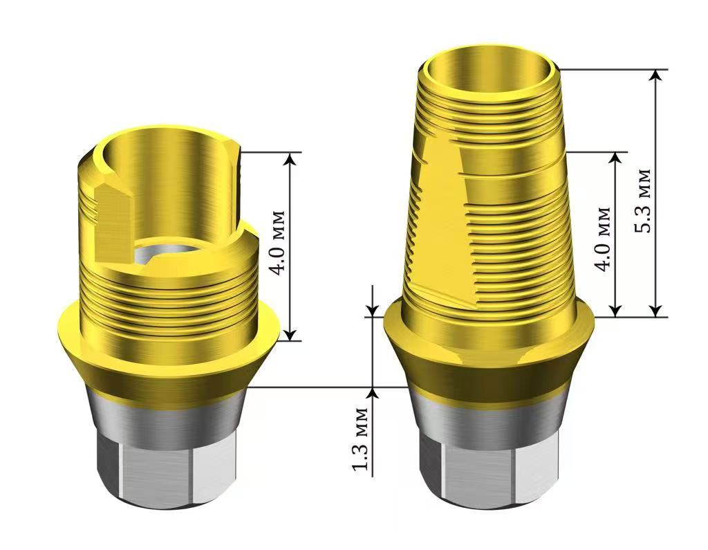 Titanium Base Abutment Ø4.0mm H8.0mm Custom Zirconia